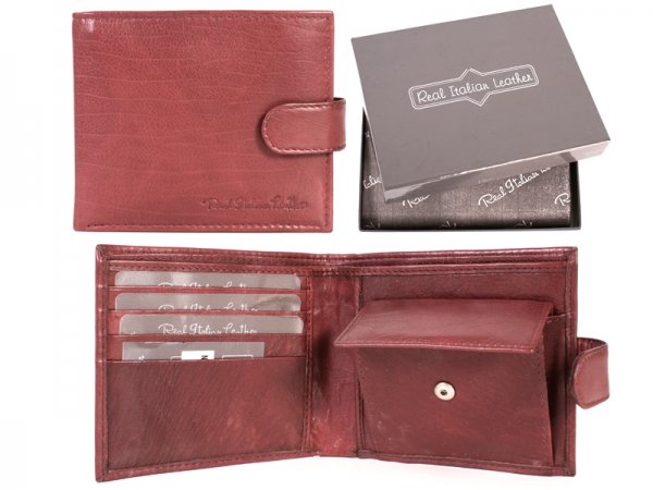 026 BROWN REAL ITALIAN LEATHER WALLET - S103