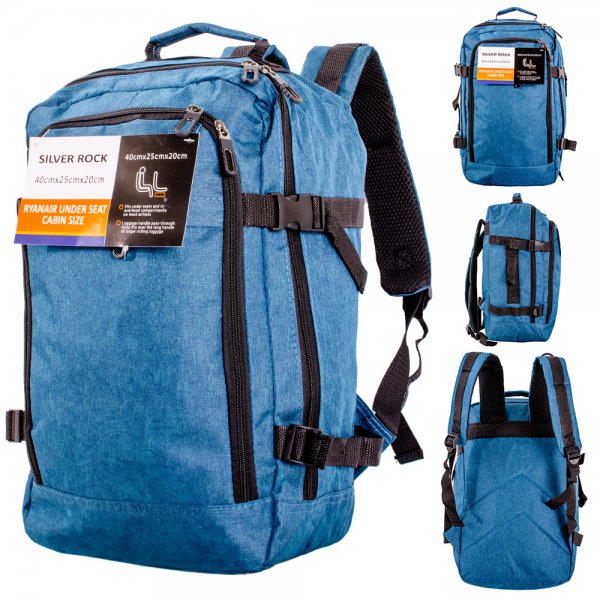 BP-120 PEACOCK BLUE RYANAIR UNDERSEAT CABIN RUCKSACK W/MULTI ZIP