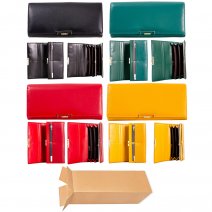 7260 ASSORTED LARGE PU TRIFOLD WALLET W/MULTIPLE C.SEC BOX OF 12