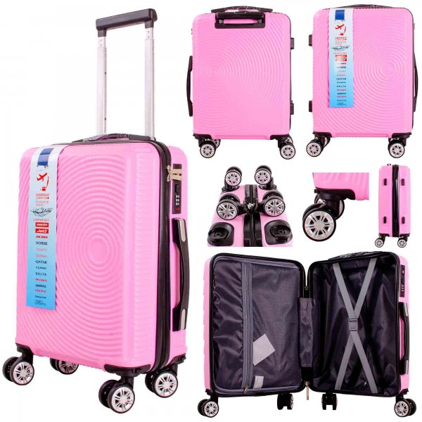 T-HC-US-1830 PINK CABIN-SIZE EASYJET TRAVEL TROLLEY SUITCASE