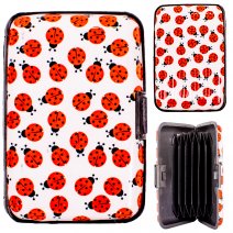 0002 WHITE RED LADY BUG MULTIPLE CARD HOLDER