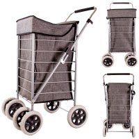 ST-SIX-01 GREY 6-WHEEL SHOPPING TROLLEY