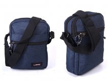 2513 Navy Small Bag With 2 Top Zips, Front Pocket &