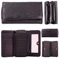 JBPS211 BLACK PU PURSE W/MULTIPLE CARD SLOTS