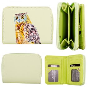 7110 SAGE OWL MEDIUM PU RFID PURSE W/MULTIPLE CARD SLOTS