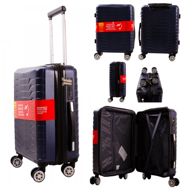 T-HC-US-1827 NAVY CABIN-SIZE EASYJET TRAVEL TROLLEY SUITCASE