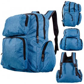 BP-122 PEACOCK BLUE BACKPACK WITH MULTIPLE POCKETS