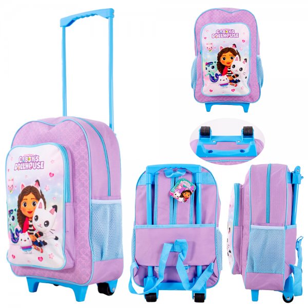 1019HV-3219N GABBY'S DOLLHOUSE PURPLE KIDS TROLLEY/BACKPACK