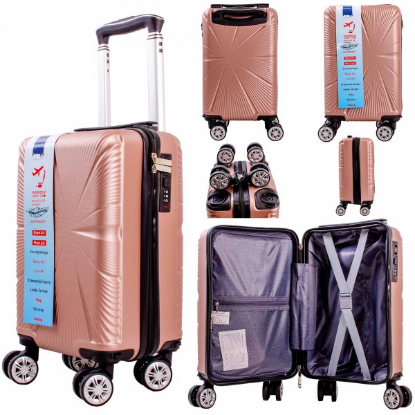 T-HC-US-1629 R.GOLD 15.7'' UNDER-SEAT CABIN-SIZE TRAVEL TROLLEY