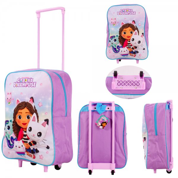 1000ET38-3219 GABBY'S DOLLHOUSE PURPLE FOLDING TROLLEY BAG