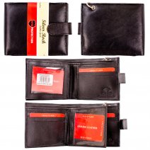 CW5 BLACK RFID LEATHER WALLET WITH CHAIN