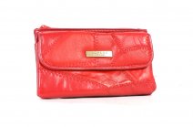 4673 RED Econ. Patch Purse wth Flap Pckts & Zips