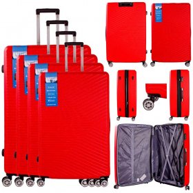 T-HC-11 RED SET OF 4 TRAVEL TROLLEY SUITCASE