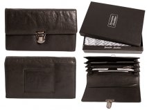 N054 BLACK GENUINE LEATHER LADIES PURSE - T168