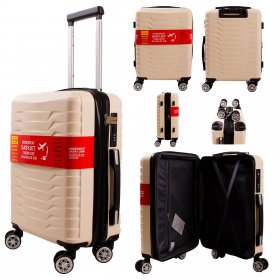 T-HC-US-1827 BEIGE CABIN-SIZE EASYJET TRAVEL TROLLEY SUITCASE