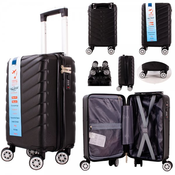 T-HC-US-14 BLACK 15.7'' UNDER-SEAT CABIN-SIZE TRAVEL TROLLEY