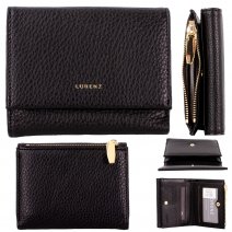 7261 BLACK PU TRIFOLD WALLET PURSE W/MULTIPLE CARD SECTION