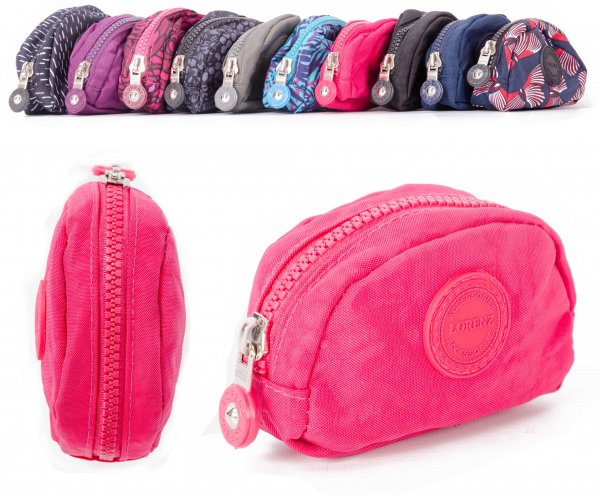 2505 PINK SMALL ZIP ROUND COIN PURSE W/ INNER CLIP