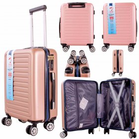 T-HC-US-22 ROSE GOLD W/BLUE ZIP CABIN EASYJET TROLLEY SUITCASE