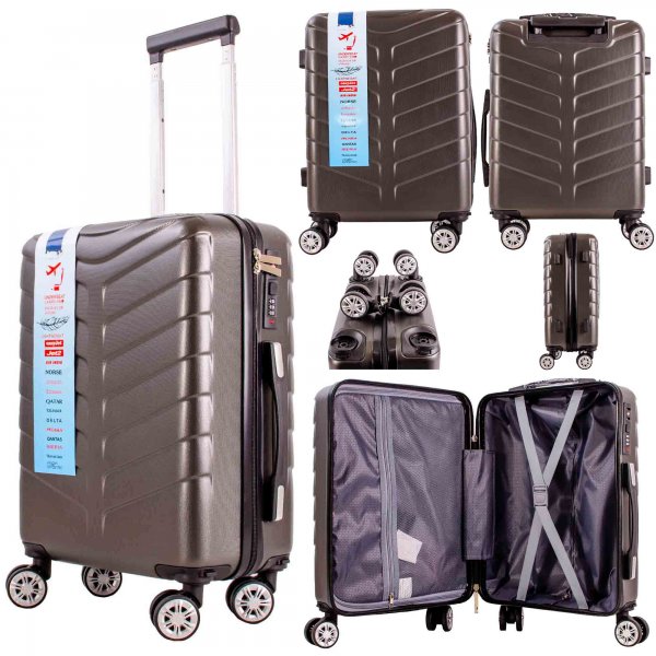 T-HC-US-26 GREY CABIN-SIZE TRAVEL TROLLEY SUITCASE