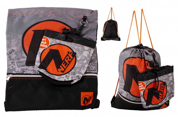 NERF - 01582 BLACK GREY DRAWSTRING BAG