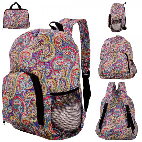 LL-98 PINK ART FOLDABLE BACKPACK