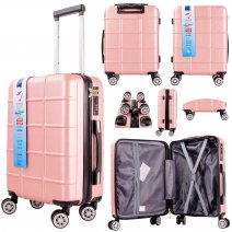 T-HC-US-21 ROSE GOLD CABIN-SIZE TRAVEL TROLLEY SUITCASE