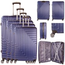 T-HC-10 NAVY SET OF 4 TRAVEL TROLLEY SUITCASE