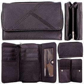 JBPS218 BLACK PU PURSE W/MULTIPLE CARD SLOTS