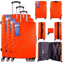 T-HC-13 ORANGE SET OF 3 TRAVEL TROLLEY SUITCASE