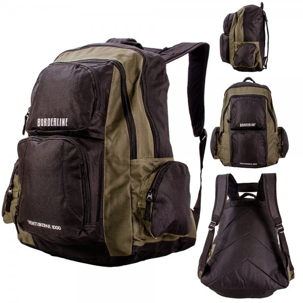 JBBP220 BLACK/KHAKI BACKPACK WITH MULTIPLE POCKETS