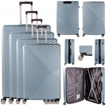 T-HC-11 LIGHT BLUE SET OF 4 TRAVEL TROLLEY SUITCASE