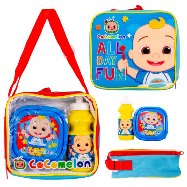 4160-2378 COCOMELON BLUE/YELLOW KIDS 3PCS LUNCH SET BAG