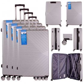 T-HC-11 SILVER SET OF 4 TRAVEL TROLLEY SUITCASE