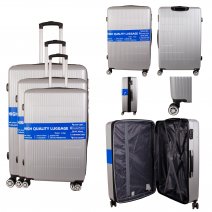 T-HC-30 SILVER SET OF 3 TRAVEL TROLLEY SUITCASE