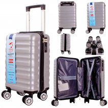 T-HC-US-28 SILVER 15.7'' UNDER-SEAT CABIN-SIZE TRAVEL TROLLEY