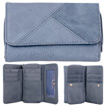 JBPS218 AIR FORCE BLUE PU PURSE W/MULTIPLE CARD SLOTS