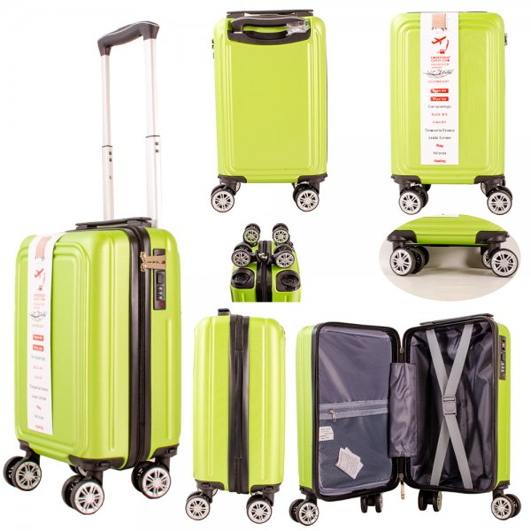 T-HC-US-03 LIME GRN 15.7'' UNDERSEAT CABIN-SIZE TROLLEY SUITCASE