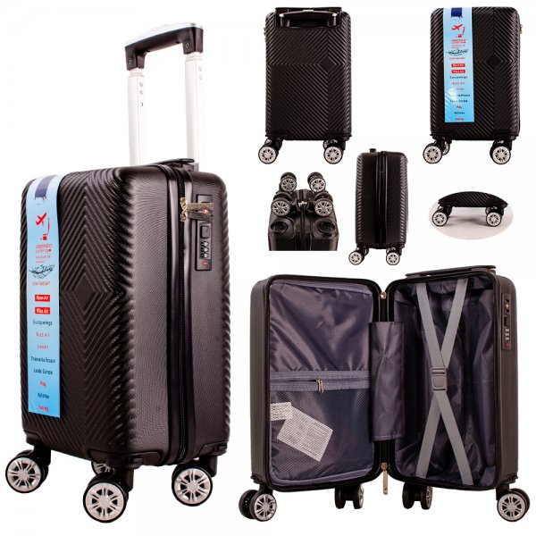 T-HC-US-11 BLACK 15.7'' UNDER-SEAT CABIN-SIZE TROLLEY SUITCASE