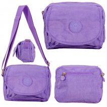 LL-248 PURPLE X-BODY 4 ZIP SHOULDER BAG