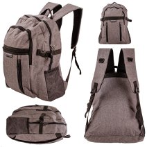 JBBP218 TWILL GREY BACKPACK WITH MULTIPLE POCKETS