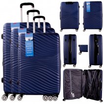 T-HC-14 NAVY SET OF 3 TRAVEL TROLLEY SUITCASE