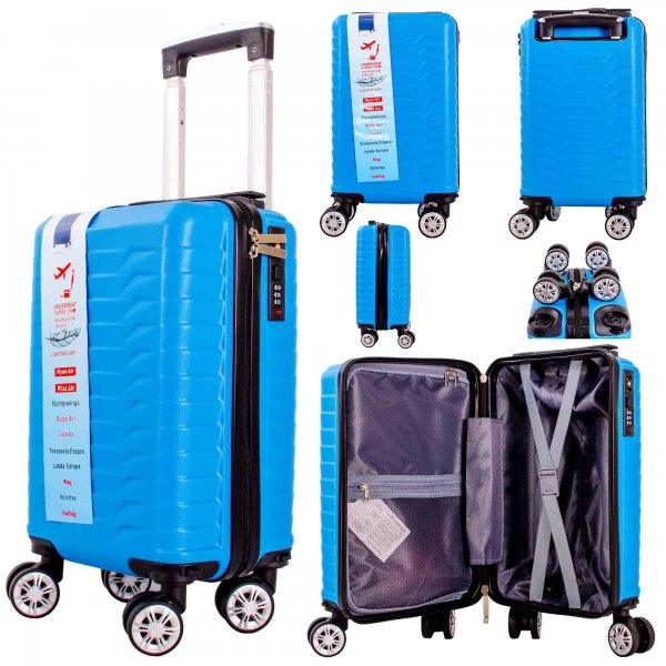 T-HC-US-27 BLUE 15.7'' UNDER-SEAT CABIN-SIZE TRAVEL TROLLEY