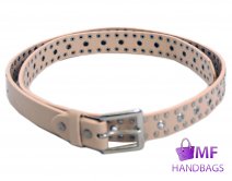 2782 BEIGE1"LADIES BELT WITH STUDS