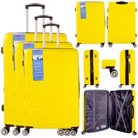 T-HC-24 YELLOW SET OF 3 TRAVEL TROLLEY SUITCASE