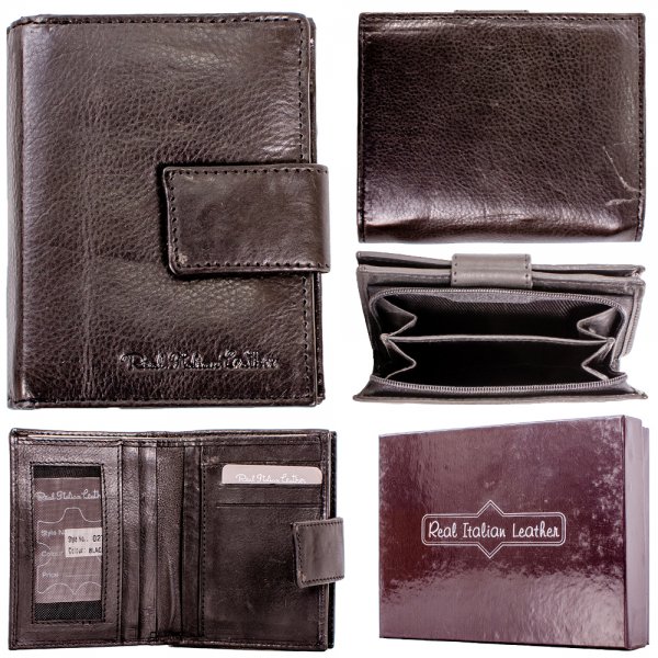 027 BLACK RFID ITALIAN LEATHER WALLET