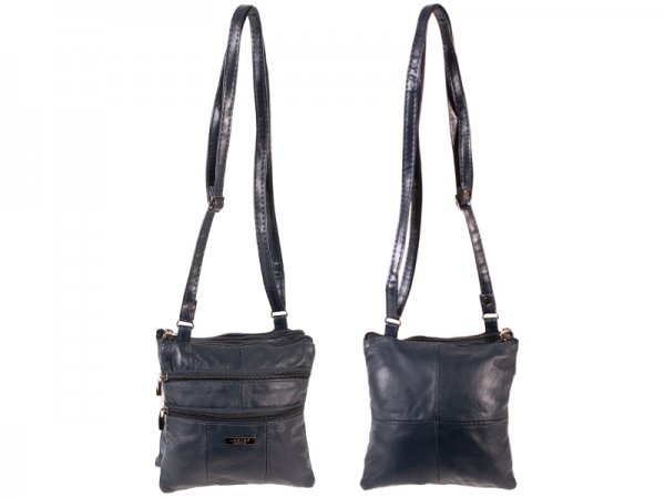 1941 SMALL TWIN SECTION NAPPA BAG WITH 4 ZIPES NAVY