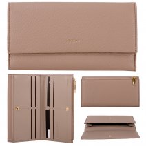 7262 TAUPE LARGE PU WALLET PURSE W/MULTIPLE CARD SECTION