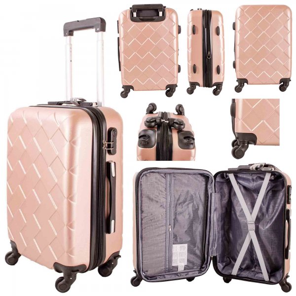 T-HC-C-09 ROSE GOLD 20'' CABIN SIZE TRAVEL TROLLEY SUITCASE