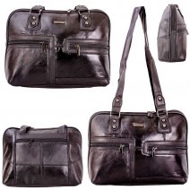 1932 BLACK TWIN HANDLE TOP ZIP S.NIPPA FASHION SHOULDER BAG